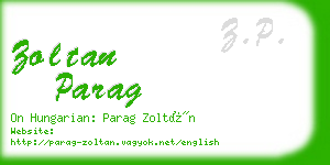 zoltan parag business card